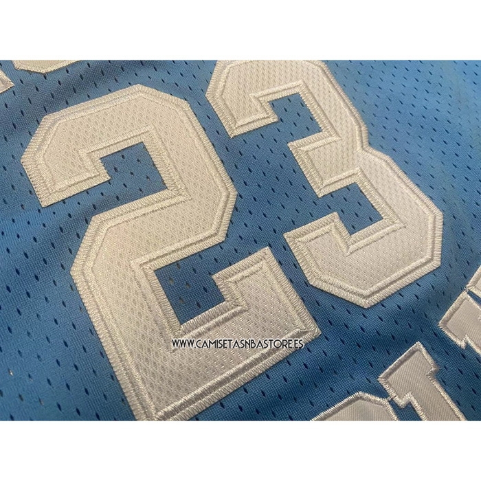 Michael Jordan NO 23 Camiseta NCAA North Carolina Mitchell & Ness Tar Heels 1983-84 Azul